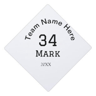 team name add player name date sports men graduation cap topper