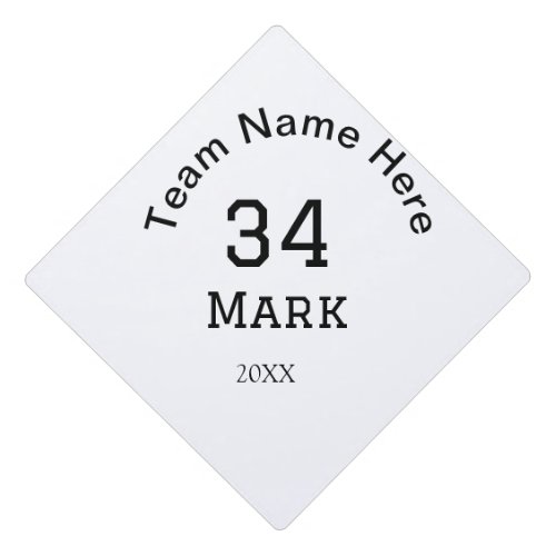 team name add player name date sports men  graduation cap topper