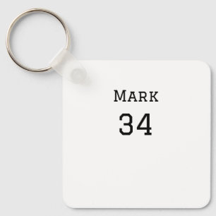 team name add player name date sports men keychain