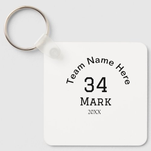 team name add player name date sports men  keychain
