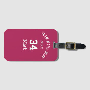 team name add player name date sports men luggage tag