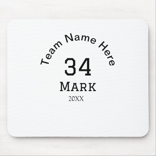 team name add player name date sports men  mouse pad