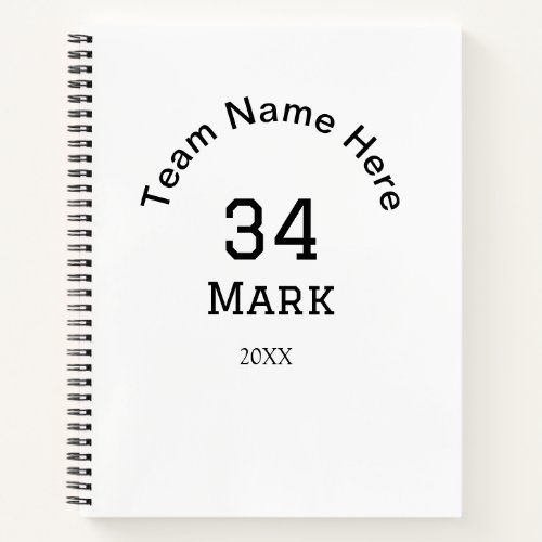team name add player name date sports men  notebook