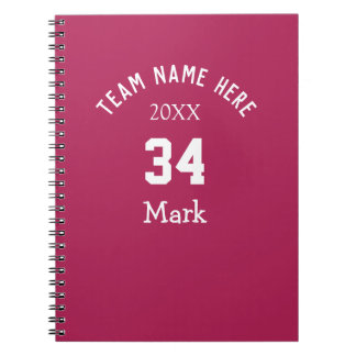 team name add player name date sports men notebook