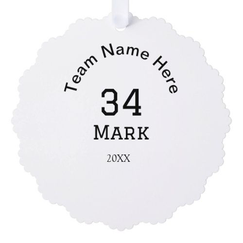 team name add player name date sports men  ornament card