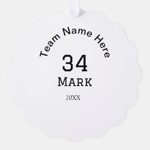 team name add player name date sports men  ornament card