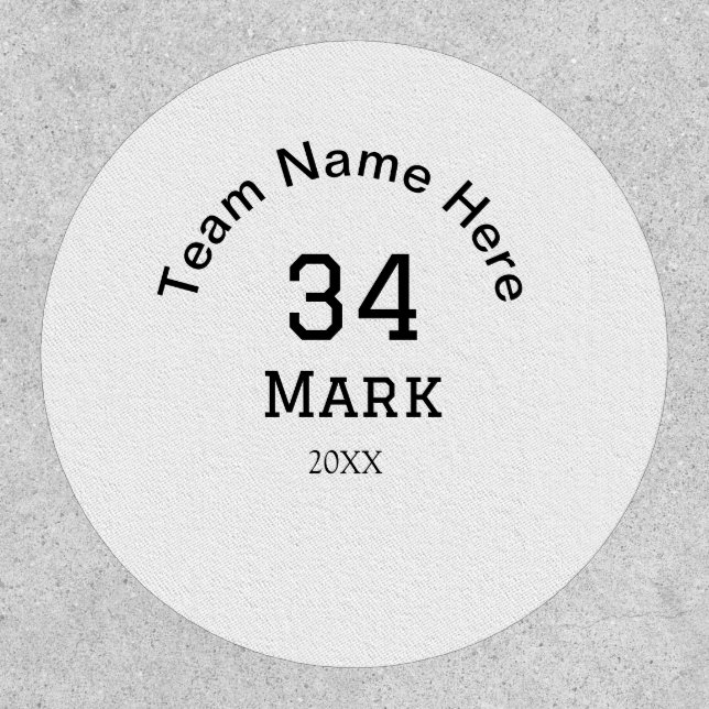 team name add player name date sports men  patch (Front)