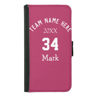 team name add player name date sports men samsung galaxy s5 wallet case