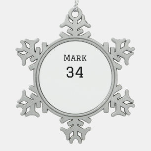 team name add player name date sports men snowflake pewter christmas ornament