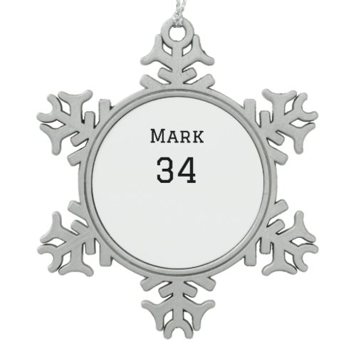 team name add player name date sports men  snowflake pewter christmas ornament