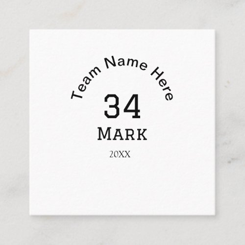 team name add player name date sports men  square business card