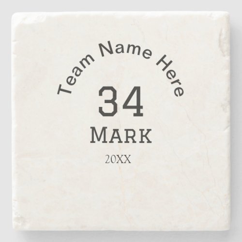 team name add player name date sports men  stone coaster