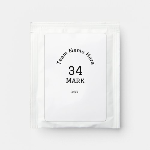 team name add player name date sports men  tea bag drink mix