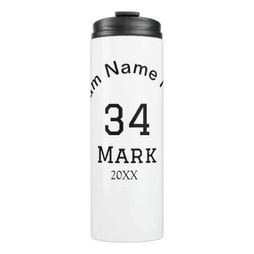 team name add player name date sports men  thermal tumbler