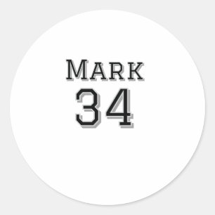 team name add player name date sports men vintage classic round sticker