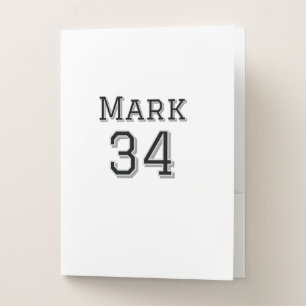 team name add player name date sports men vintage pocket folder