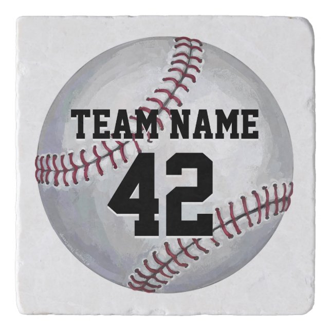 Team Name and Number Baseball Trivet (Front)