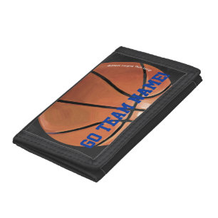 Team Name and Number Basketball Tri-fold Wallet