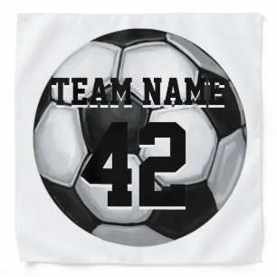 Team Name and Number Soccer Ball Bandana