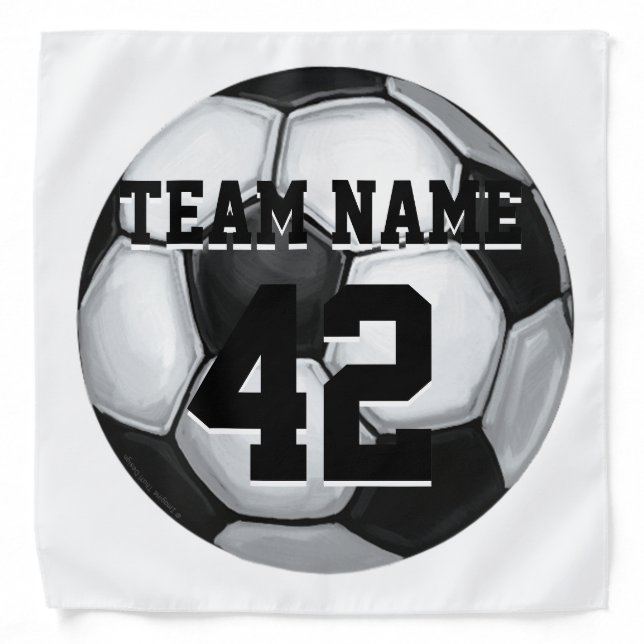 Team Name and Number Soccer Ball Bandana (Front)