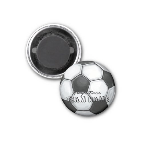Team Name and Number Soccer Ball Magnet