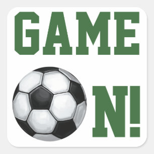 Team Name and Number Soccer Ball Square Sticker