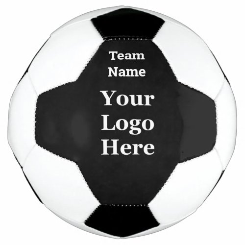 Team Name Black and White Sponsors Logo Template Soccer Ball