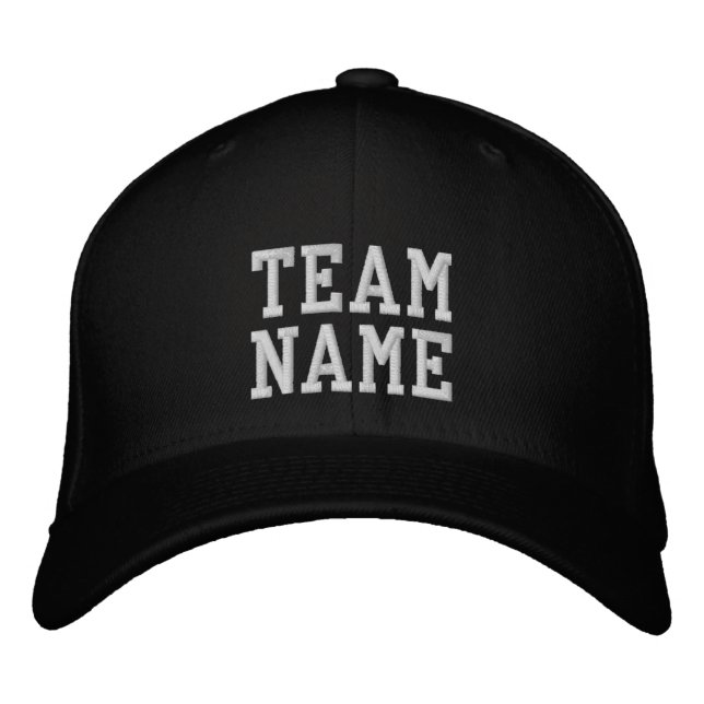 Team Name Custom Embroidered Baseball Cap (Front)