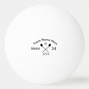 Team name here add name number ball paddle golf 