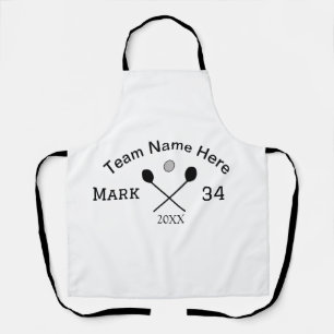 Team name here add name number ball paddle golf  apron