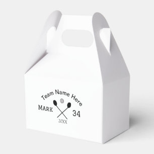 Team name here add name number ball paddle golf favor boxes