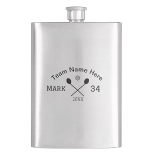 Team name here add name number ball paddle golf  flask