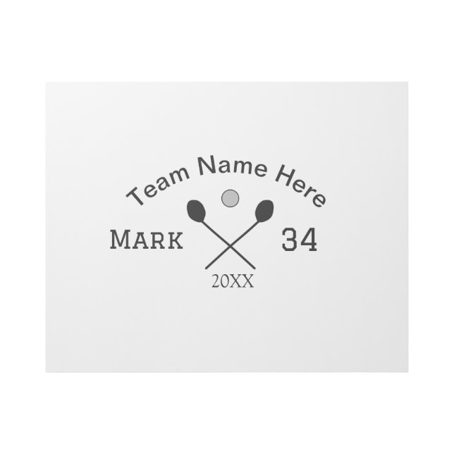 Team name here add name number ball paddle golf  gallery wrap (Front)