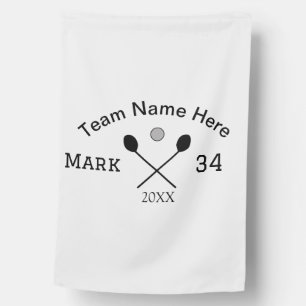Team name here add name number ball paddle golf house flag