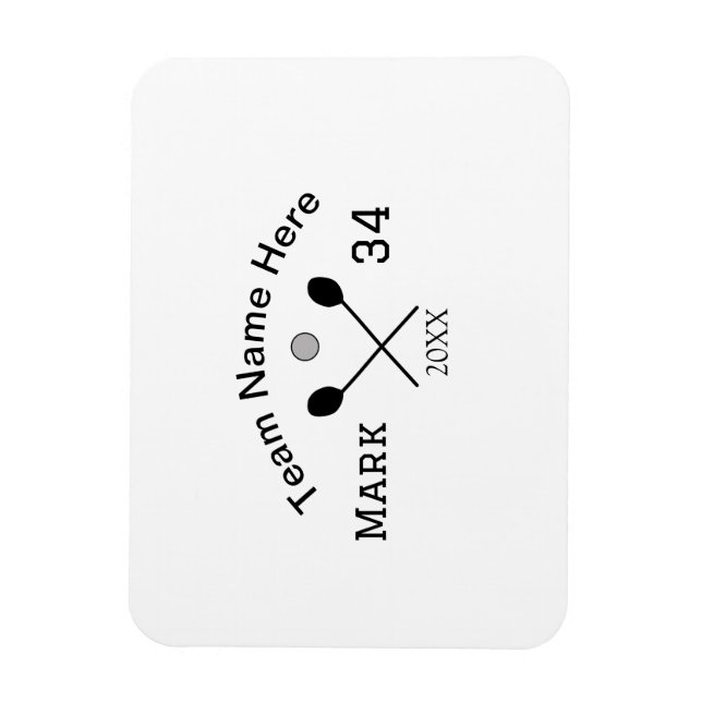 Team name here add name number ball paddle golf  magnet (Vertical)