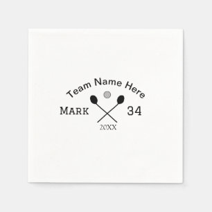 Team name here add name number ball paddle golf napkins