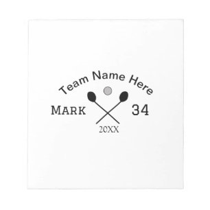 Team name here add name number ball paddle golf  notepad
