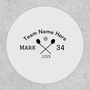 Team name here add name number ball paddle golf patch