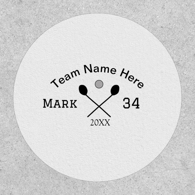 Team name here add name number ball paddle golf  patch (Front)