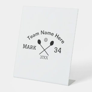 Team name here add name number ball paddle golf  pedestal sign