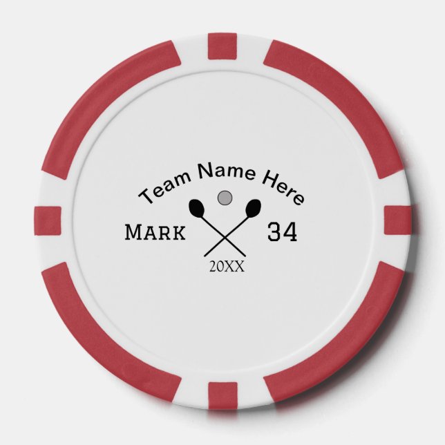 Team name here add name number ball paddle golf  poker chips (Front)