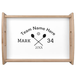 Team name here add name number ball paddle golf  serving tray