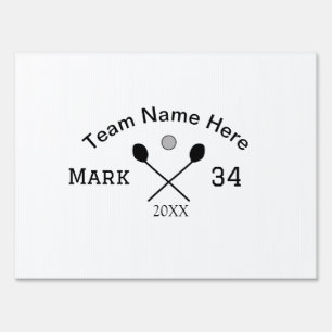 Team name here add name number ball paddle golf  sign