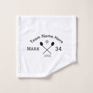 Team name here add name number ball paddle golf wash cloth