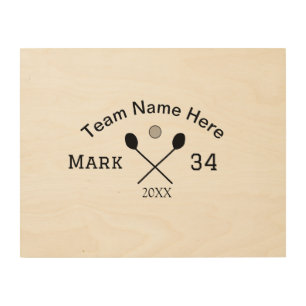 Team name here add name number ball paddle golf wood wall art
