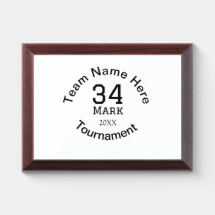 Team name here add name tournament year text award plaque