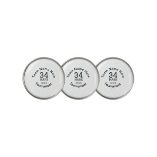 Team name here add name tournament year text golf ball marker