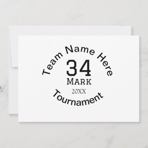 Team name here add name tournament year text invitation