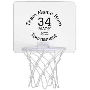 Team name here add name tournament year text mini basketball hoop