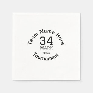 Team name here add name tournament year text napkins
